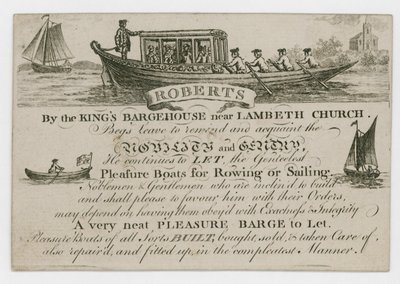 Roberts, Trade Card by English School