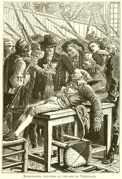 Robespierre Wounded on the 9th of Thermidor by English School