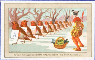 Robins and Clown in the Snow by English School