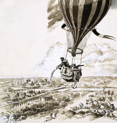 Rolier and Bezier Sent with a Message by Balloon During World War I by English School