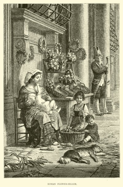 Roman Flower-seller by English School