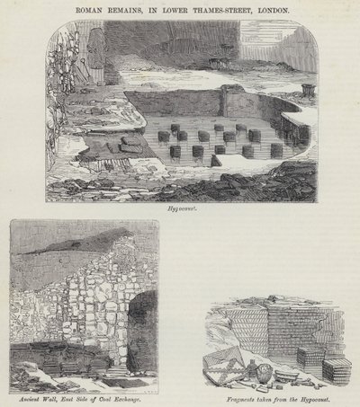 Roman Remains, in Lower Thames-Street, London by English School