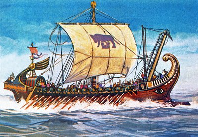 Roman warship by English School