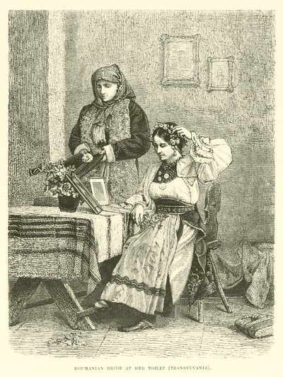 Roumanian Bride at Her Toilet, Transylvania by English School