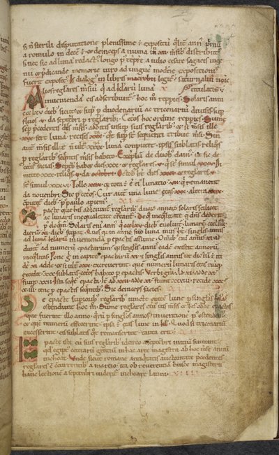 Initial and Marginal Drawings, Computus, Helperic of Auxerre by English School