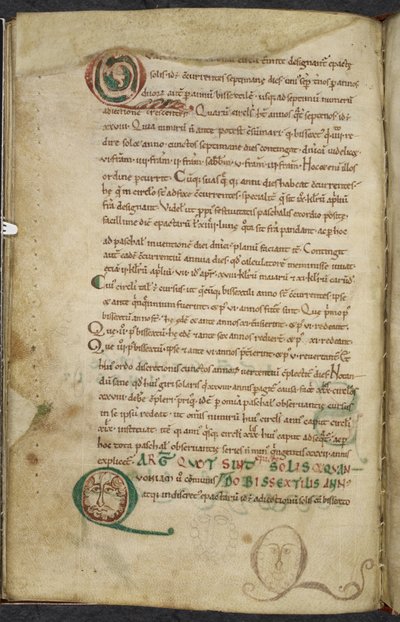 Human faces in initials, De temporum ratione, Bede the Venerable by English School