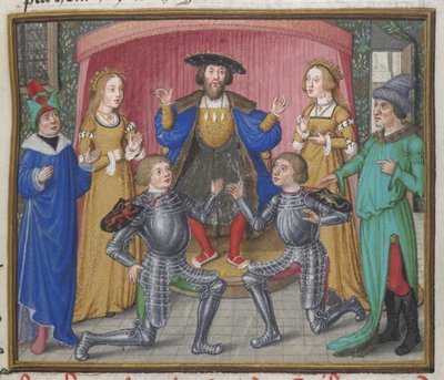 Polynices and Tydeus reconciled, illustration from the 