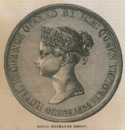 Royal Exchange Medal, Struck to Commemorate the Opening of the Royal Exchange in 1844 by English School