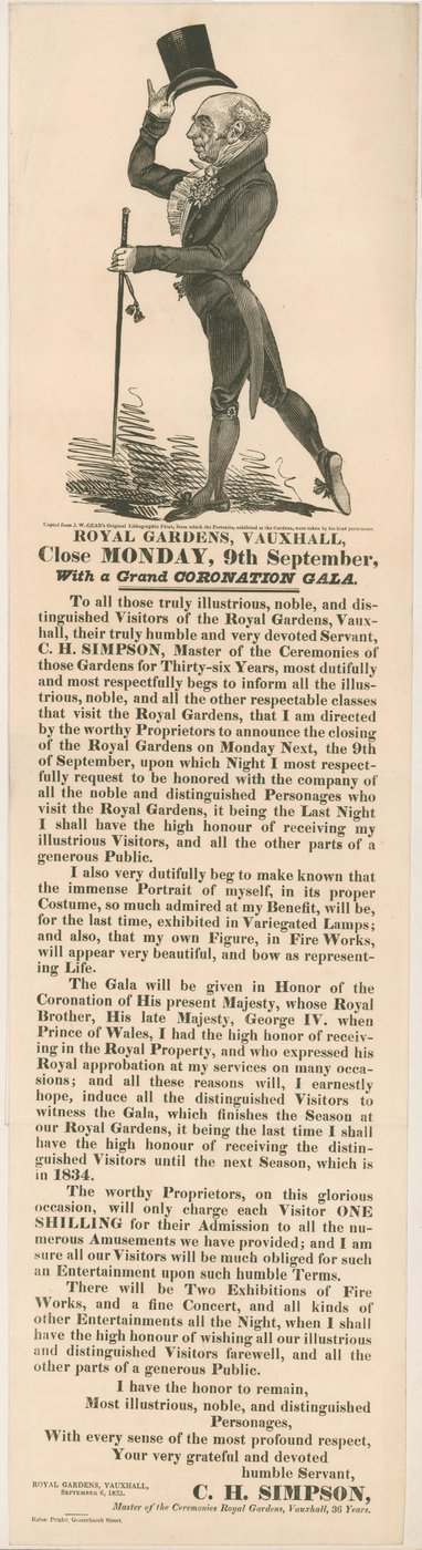 Royal Gardens, Vauxhall. Coronation Gala, 9 September 1833 by English School