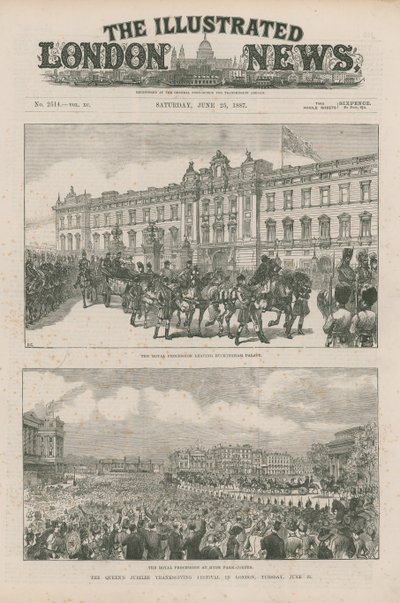 Royal Procession Leaving Buckingham Palace and at Hyde Park Corner by English School