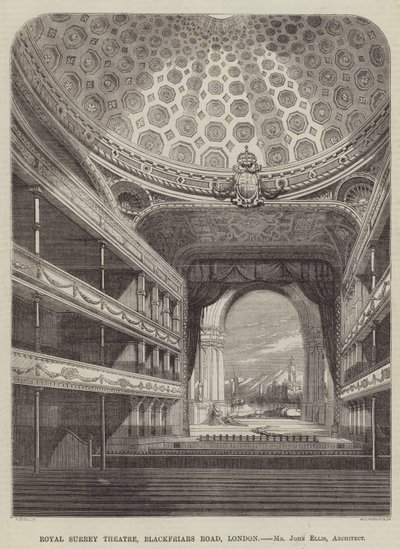 Royal Surrey Theatre, Blackfriars Road, London, Mr John Ellis, Architect by English School