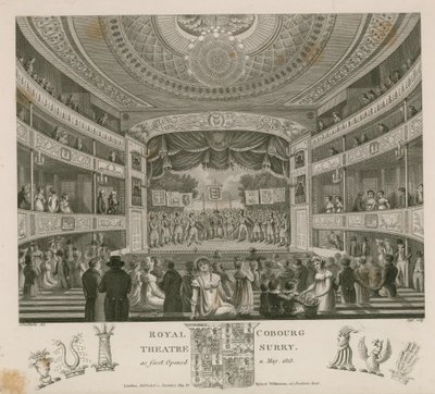 Royal Theatre, Cobourg, Surrey, as first opened in May 1818 by English School