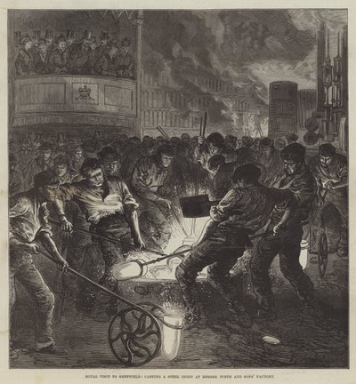 Royal Visit to Sheffield, casting a Steel Ingot at Messers Firth and Sons