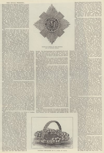 Royal Wedding of Prince Leopold and Princess Helena by English School