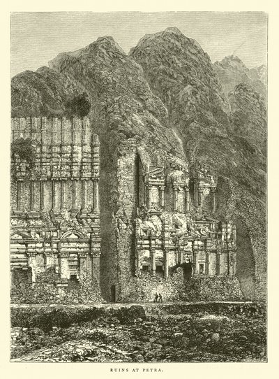 Ruins at Petra by English School