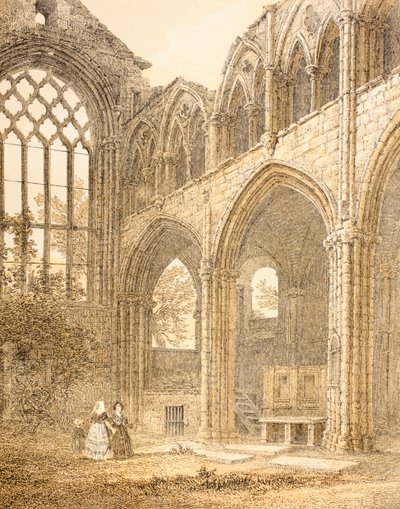 Ruins of Holyrood Abbey and the Entrance to the Royal Vault, from The Scots Worthies by John Howie, Second Edition Published in 1879 by English School