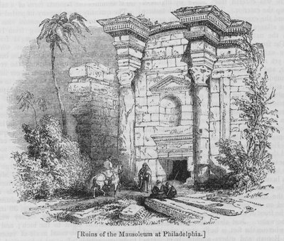 Ruins of the Mausoleum at Philadelphia by English School