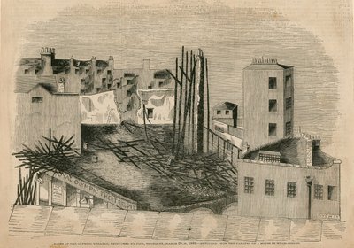 Ruins of the Olympic Theatre, destroyed by fire, 29 March 1849 by English School