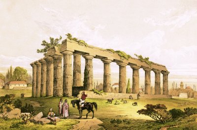 Ruins of the temple at Corinth by English School
