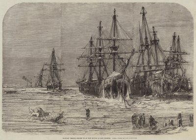 Russian Vessels Frozen in at the Mouth of the Dnieper (engraving) by English School