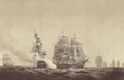 Russian Ship Vsevolod Striking Her Colours to HMS Implacable, Attached to the Swedish Navy and Commanded by Captain Thomas Byam Martin, in the Baltic, 26 August 1808 by English School