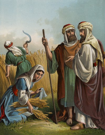 Ruth gleaning in the field of Boaz by English School