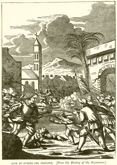 Sack of Puerto del Principe by English School