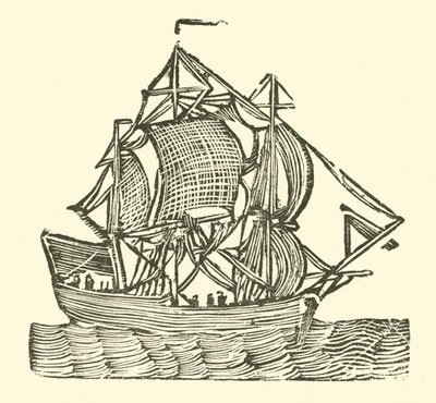 Sailing ship by English School