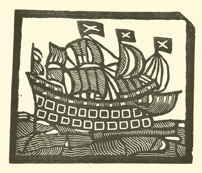 Sailing ship by English School