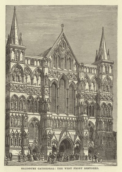 Salisbury Cathedral, The West Front Restored by English School