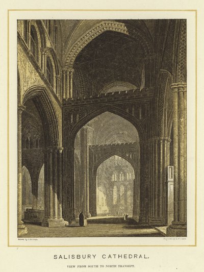 Salisbury Cathedral, View from South to North Transept by English School