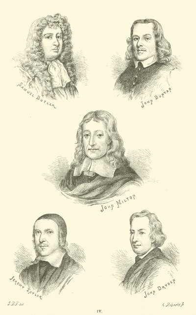 Samuel Butler, John Bunyan, John Milton, Jeremy Taylor, John Dryden by English School