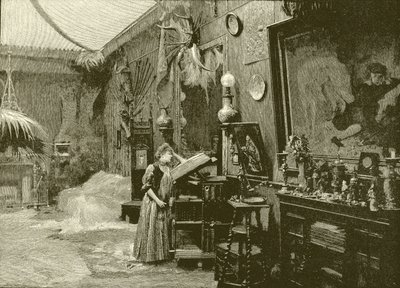 Sarah Bernhardt in her studio by English School