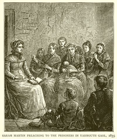 Sarah Martin Preaching to the Prisoners in Yarmouth Gaol, 1835 by English School