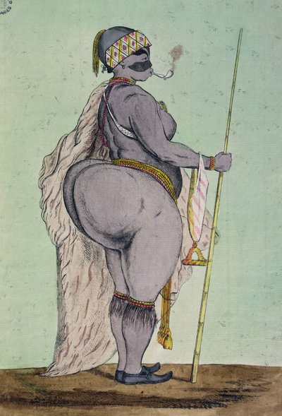 Sartjee, the Hottentot Venus, Now Exhibiting in London, Drawn from Life, c.1810 by English School