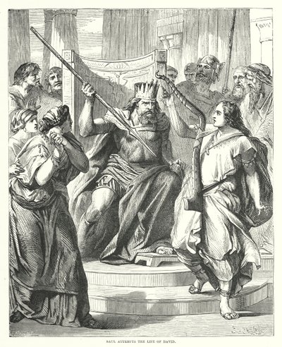 Saul Attempts the Life of David by English School
