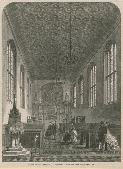 Savoy Chapel, Strand, as Restored After the Fire by English School
