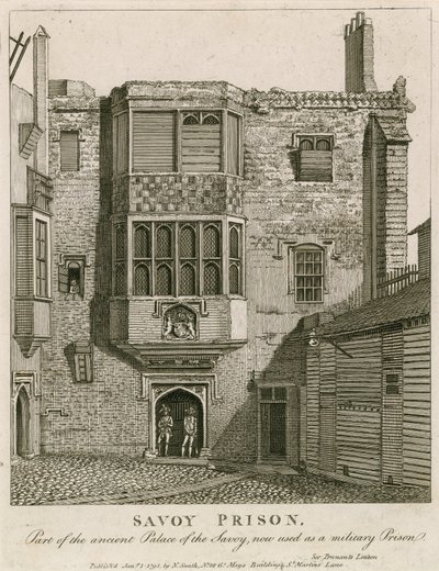 Savoy Prison, part of the ancient Palace of the Savoy, now used as a military prison by English School