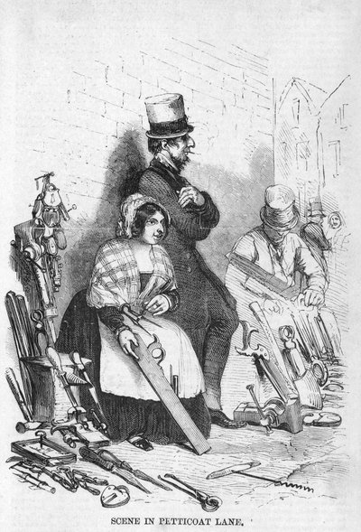 Scene in Petticoat Lane by English School