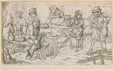 Scene of London life by English School
