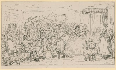 Scene of London life by English School