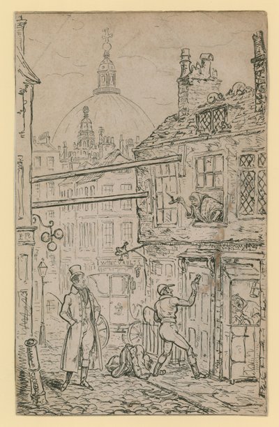 Scene of London life by English School