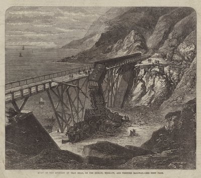 Scene of the Accident at Bray Head, on the Dublin, Wicklow, and Wexford Railway by English School
