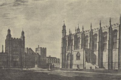 Schoolyard in 1814 (engraving) by English School