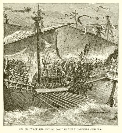 Sea Fight Off the English Coast in the Thirteenth Century by English School