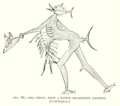 Sea ghost, from a native Melanesian Drawing, Codrington by English School