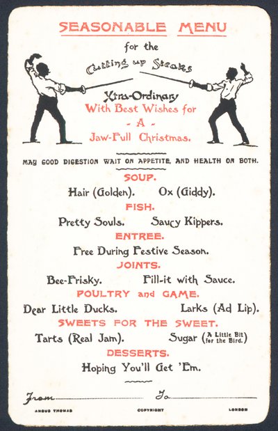 Seasonable Menu by English School