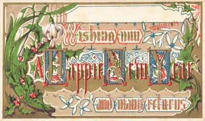Seasonal Flowers, New Year Card by English School