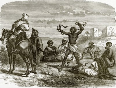 Serpent charmers by English School