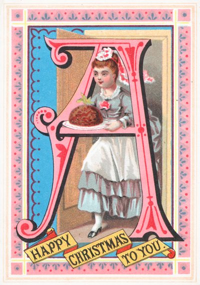 Servant bringing-in the Plum Pudding! by English School